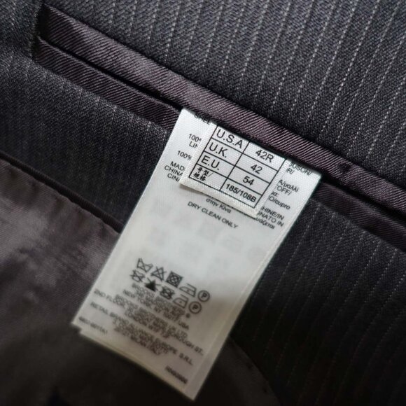 Brooks Brothers Men's Pinstripe 2 Button Suit Size 40 Regular 35 x 29 Gray Wool - Picture 13 of 14